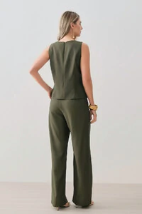 Conjunto de Regata Prega Gold Double e Calça Reta Nervura