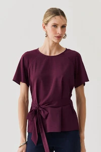 Blusa Manga Raglan Cinto Embutido