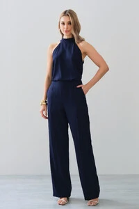 Conjunto de Blusa Regata Frente Única Faixa e Pantalona Nervura