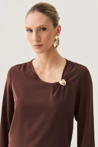 Blusa Decote V Assimétrico Gold