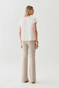 Blusa Acinturada Manga Morcego Pregas