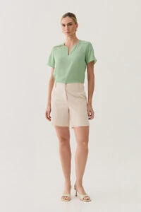 Blusa Decote Cavado Ombro Nervura
