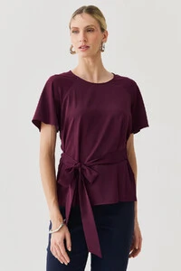 Blusa Manga Raglan Cinto Embutido