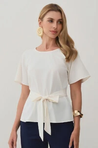 Blusa Manga Raglan Cinto Embutido