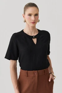 Blusa Decote Redondo Gota Gold