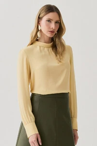 Blusa Manga Longa Punho Double Gola Dobrada