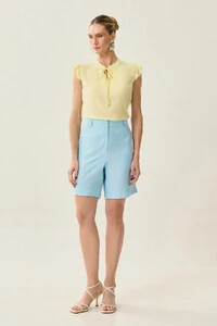 Regata Gola Baixa Laço Ombro Babado