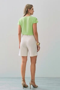 Blusa Manga Tulipa Decote V