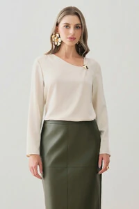 Blusa Decote V Assimétrico Gold