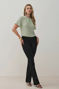 Calça Flare de Alfaiataria Double Nervura