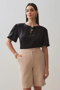 Blusa Manga Balonê Gold Double