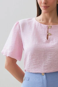 Blusa Manga Balonê Gold Double