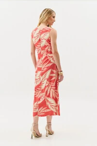 Vestido Midi Regata Assimétrico Drapeado Folhagem Ombro Lateral Franzidos