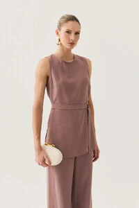 Conjunto de Alfaiataria de Regata Recorte Cinto Fivela