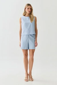 Conjunto de Blusa Regata Pence e Shorts Botão Forrado