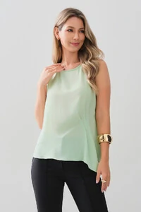 Regata Assimétrica Drapeada Pregas Triple