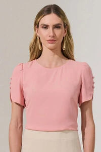 Blusa Manga Mini Botões Forrados Triple