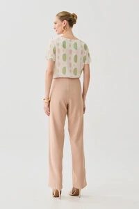 Blusa Abstrata Decote Canoa