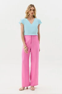 Blusa Manga Tulipa Decote V