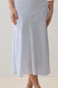 Vestido Midi Regata Listrado Recortes