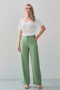 Blusa Manga Raglan Decote Canoa Laço Puxante Ponteira Gold