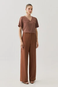 Blusa Decote V Abas
