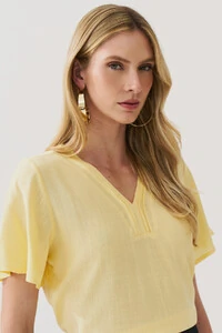 Blusa Decote V Pregas