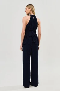 Conjunto de Blusa Regata Frente Única Faixa e Pantalona Nervura