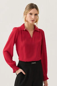 Blusa Manga Longa Punho Lastex Gola Polo Deocte V