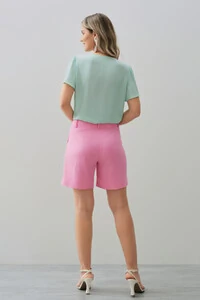 Blusa Manga Evasé Decote V Babado