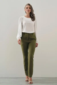 Blusa Manga Longa Ombro Recortes Double