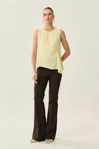 Regata Assimétrica Drapeada Pregas Triple