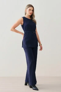 Conjunto de Alfaiataria de Regata Recorte Cinto Fivela