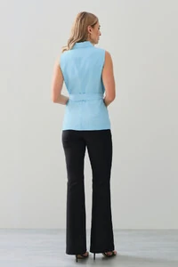 Colete Gola de Blazer Cinto