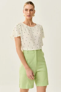 Blusa Poa Ombro Franzido