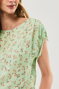 Regata Ombro Amblo Laço Puxante Floral
