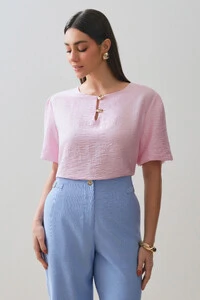 Blusa Manga Balonê Gold Double