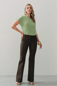Blusa Manga Morcego Ombro Pregas Double