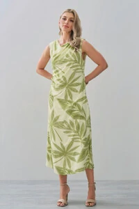 Vestido Midi Regata Assimétrico Drapeado Folhagem Ombro Lateral Franzidos