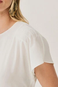 Blusa Manga Morcego Ombro Nervuras Quadruple