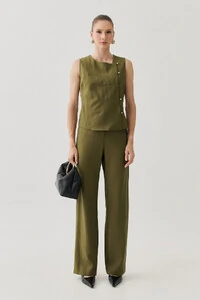 Conjunto de Camisa Regata Assimétrica Pence Mini Botões Gold