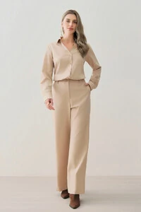 Conjunto de Alfaiataria de Camisa Manga Longa e Calça Reta