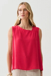 Regata Assimétrica Decote V Ombro Pregas