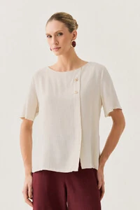 Blusa Prega Botões Gold Double