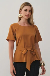 Blusa Manga Raglan Cinto Embutido