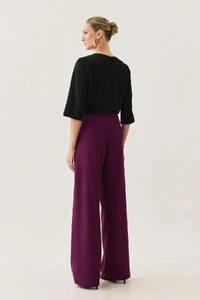 Blusa Assimétrica Manga 3/4 Pregas Ombro Esquerdo