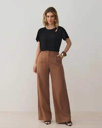 Blusa Assimétrica Dupla Ombro Cut Out