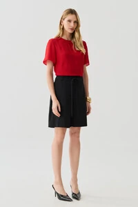 Blusa Decote Redondo Ombro Prega