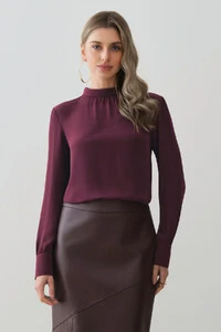Blusa Manga Longa Punho Double Gola Dobrada