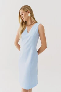 Vestido Regata de Alfaiataria Decote V Recortes